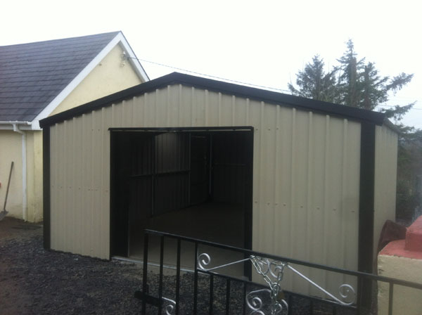 7m x 5m Garage from Finnish Sheds in Galway, the people for steel sheds and steel garages, erected all over Ireland