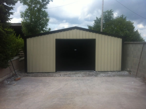 8m x 5m Garage from Finnish Sheds in Galway, the people for steel sheds and steel garages, erected all over Ireland