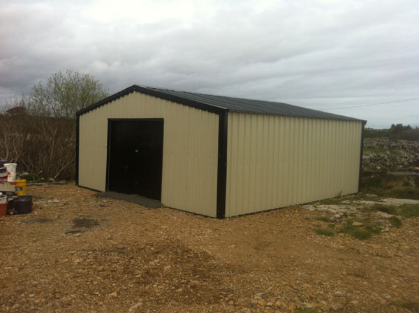 8m x 6m Workshop from Finnish Sheds in Galway, the people for steel sheds and steel garages, erected all over Ireland