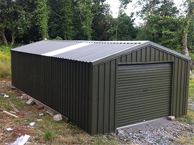 8m x 4m Garage from Finnish Sheds in Galway, the people for steel sheds and steel garages, erected all over Ireland