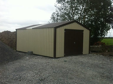 5m x 4m Garage from Finnish Sheds in Galway, the people for steel sheds and steel garages, erected all over Ireland
